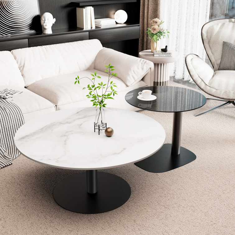Ivy Bronx Maamar Stone Top Nesting Coffee Table | Wayfair